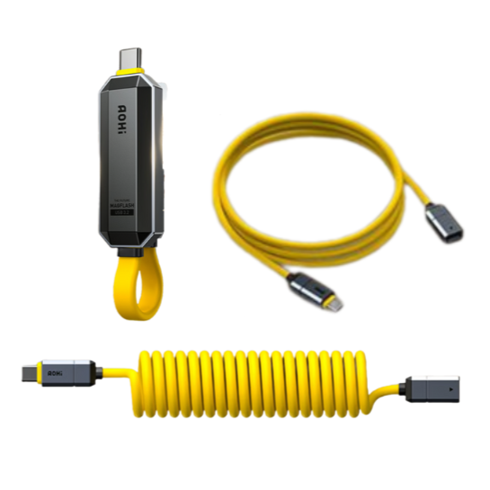 イエロー 美顔器 USBケーブル付き スマホ撮影革命！充電ケーブルにもストレージにもなる超小型マグネット