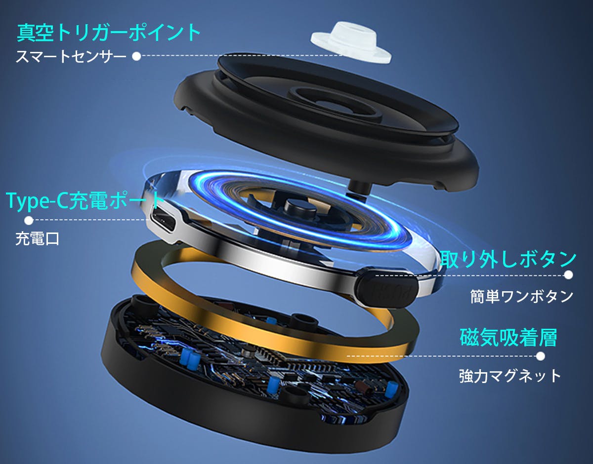 Vacuumシリーズ最新作！真空・マグネットでどこでも強力固定のスマホ