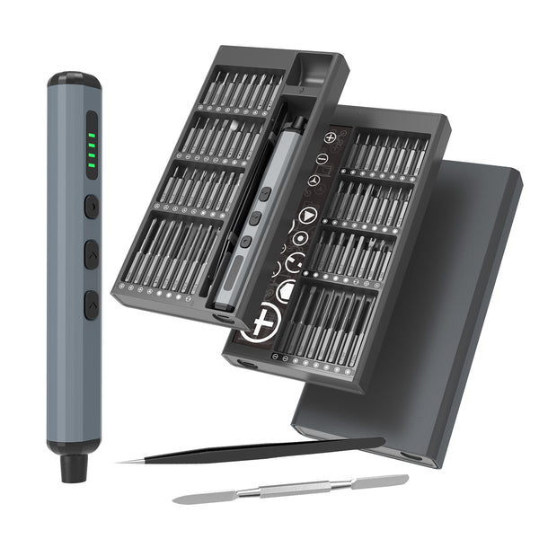 超軽量80g 静音 高性能 精密 電動ドライバーセット 48種ビット付属＆高速充電対応【PENDORA SM-68E】