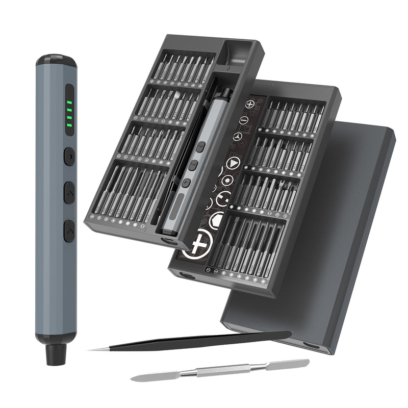 超軽量80g 静音 高性能 精密 電動ドライバーセット 48種ビット付属＆高速充電対応【PENDORA SM-68E】