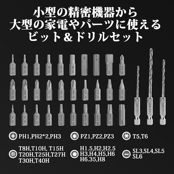PENDORAシリーズ】電動ドライバー 37in1 インパクトドライバー ビット