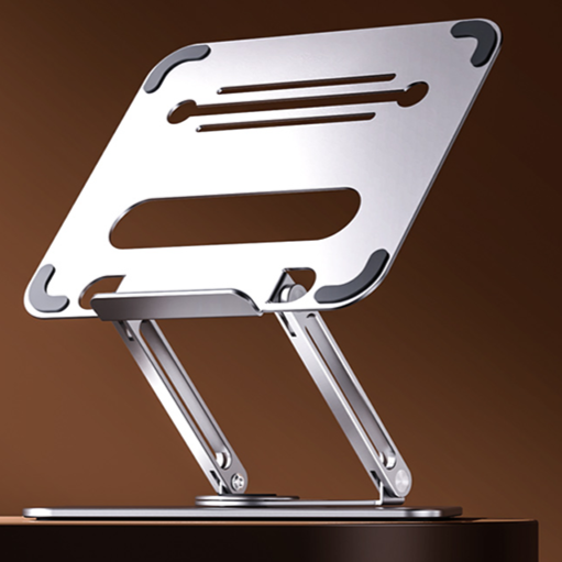 360°滑らかに回る！高品質アルミニウムPCスタンド【L46 Laptop Stand】 画角調整もしやすく、会議で座ったまま相手に画面を見せられる